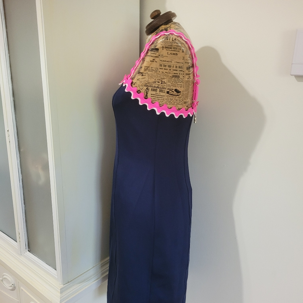 Lilly Pulitzer Shelbee True Navy And Pink Stretch Bodycon Mini Dress  Sz S - Picture 10 of 14